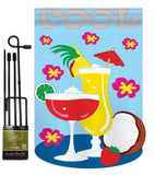 Cool Day - Fun In The Sun Summer Vertical Applique Decorative Flags HG106047