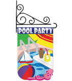 Pool Party - Fun In The Sun Summer Vertical Applique Decorative Flags HG106049