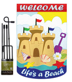 Life's A Beach - Fun In The Sun Summer Vertical Applique Decorative Flags HG106050