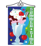 Summer Time Ice Cream - Fun In The Sun Summer Vertical Applique Decorative Flags HG106051