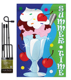 Summer Time Ice Cream - Fun In The Sun Summer Vertical Applique Decorative Flags HG106051