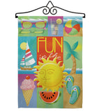 Summer Collage - Fun In The Sun Summer Vertical Impressions Decorative Flags HG106065 Made In USA