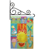 Summer Collage - Fun In The Sun Summer Vertical Impressions Decorative Flags HG106065 Made In USA