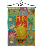 Summer Collage - Fun In The Sun Summer Vertical Impressions Decorative Flags HG106065 Made In USA