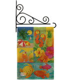 Tropical Collage - Fun In The Sun Summer Vertical Impressions Decorative Flags HG106067 Made In USA