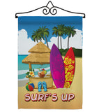 Surf's Up Hut - Fun In The Sun Summer Vertical Impressions Decorative Flags HG106070 Made In USA
