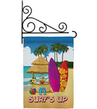 Surf's Up Hut - Fun In The Sun Summer Vertical Impressions Decorative Flags HG106070 Made In USA