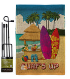 Surf's Up Hut - Fun In The Sun Summer Vertical Impressions Decorative Flags HG106070 Made In USA