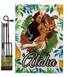 Hula Girl - Fun In The Sun Summer Vertical Impressions Decorative Flags HG106083 Made In USA