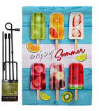 Sweet Popsicles - Fun In The Sun Summer Vertical Impressions Decorative Flags HG106090 Made In USA