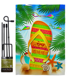 Summer Flip Flop - Fun In The Sun Summer Vertical Impressions Decorative Flags HG106099 Made In USA