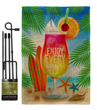 Enjoy Every Moment - Fun In The Sun Summer Vertical Impressions Decorative Flags HG106101 Made In USA