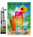 Enjoy Every Moment - Fun In The Sun Summer Vertical Impressions Decorative Flags HG106101 Made In USA