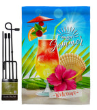 Summer Welcome - Fun In The Sun Summer Vertical Impressions Decorative Flags HG106102 Made In USA