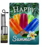 Happy Summer Pop - Fun In The Sun Summer Vertical Impressions Decorative Flags HG137027 Made In USA