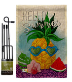 Hello Pineapple - Fun In The Sun Summer Vertical Impressions Decorative Flags HG192196 Made In USA
