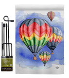 Summer Hot Air Balloon - Fun In The Sun Summer Vertical Impressions Decorative Flags HG192198 Made In USA