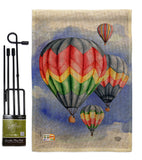 Summer Hot Air Balloon - Fun In The Sun Summer Vertical Impressions Decorative Flags HG192198 Made In USA