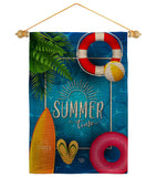 Summer Chilling - Fun In The Sun Summer Vertical Impressions Decorative Flags HG192347 Made In USA