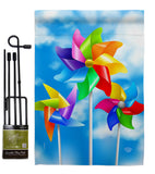 Pinwheels - Fun In The Sun Summer Vertical Impressions Decorative Flags HG192642 Made In USA