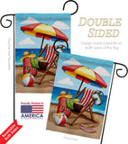 Beach Chair - Fun In The Sun Summer Horizontal Impressions Decorative Flags HG190162 Made In USA