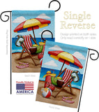 Beach Chair - Fun In The Sun Summer Horizontal Impressions Decorative Flags HG190162 Made In USA