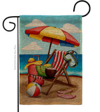 Beach Chair - Fun In The Sun Summer Horizontal Impressions Decorative Flags HG190162 Made In USA