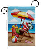 Beach Chair - Fun In The Sun Summer Horizontal Impressions Decorative Flags HG190162 Made In USA