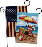 Beach Chair - Fun In The Sun Summer Horizontal Impressions Decorative Flags HG190162 Made In USA