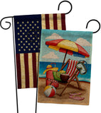 Beach Chair - Fun In The Sun Summer Horizontal Impressions Decorative Flags HG190162 Made In USA