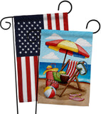 Beach Chair - Fun In The Sun Summer Horizontal Impressions Decorative Flags HG190162 Made In USA