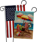 Beach Chair - Fun In The Sun Summer Horizontal Impressions Decorative Flags HG190162 Made In USA