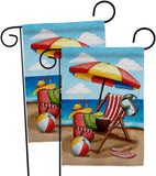 Beach Chair - Fun In The Sun Summer Horizontal Impressions Decorative Flags HG190162 Made In USA