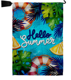 Hello Cool Summer - Fun In The Sun Summer Horizontal Impressions Decorative Flags HG120247 Made In USA