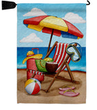 Beach Chair - Fun In The Sun Summer Horizontal Impressions Decorative Flags HG190162 Made In USA