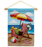 Beach Chair - Fun In The Sun Summer Horizontal Impressions Decorative Flags HG190162 Made In USA