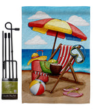 Beach Chair - Fun In The Sun Summer Horizontal Impressions Decorative Flags HG190162 Made In USA