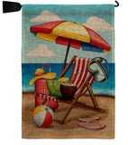 Beach Chair - Fun In The Sun Summer Horizontal Impressions Decorative Flags HG190162 Made In USA