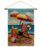 Beach Chair - Fun In The Sun Summer Horizontal Impressions Decorative Flags HG190162 Made In USA