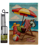 Beach Chair - Fun In The Sun Summer Horizontal Impressions Decorative Flags HG190162 Made In USA