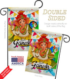 Happy Ganesh - Faith & Religious Inspirational Vertical Impressions Decorative Flags HG190003 Made In USA