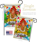 Happy Ganesh - Faith & Religious Inspirational Vertical Impressions Decorative Flags HG190003 Made In USA