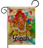 Happy Ganesh - Faith & Religious Inspirational Vertical Impressions Decorative Flags HG190003 Made In USA