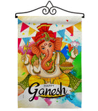 Happy Ganesh - Faith & Religious Inspirational Vertical Impressions Decorative Flags HG190003 Made In USA