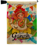 Happy Ganesh - Faith & Religious Inspirational Vertical Impressions Decorative Flags HG190003 Made In USA