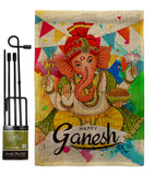 Happy Ganesh - Faith & Religious Inspirational Vertical Impressions Decorative Flags HG190003 Made In USA