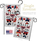 July 4 Gnome - Bugs Frogs Garden Friends Vertical Impressions Decorative Flags HG120305 Made In USA