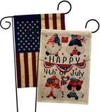 July 4 Gnome - Bugs Frogs Garden Friends Vertical Impressions Decorative Flags HG120305 Made In USA