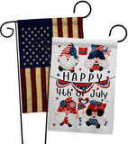 July 4 Gnome - Bugs Frogs Garden Friends Vertical Impressions Decorative Flags HG120305 Made In USA