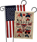 July 4 Gnome - Bugs Frogs Garden Friends Vertical Impressions Decorative Flags HG120305 Made In USA